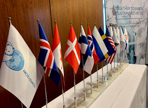 Flag for the Arctic Council, the eight Arctic States and six Permanent Participants