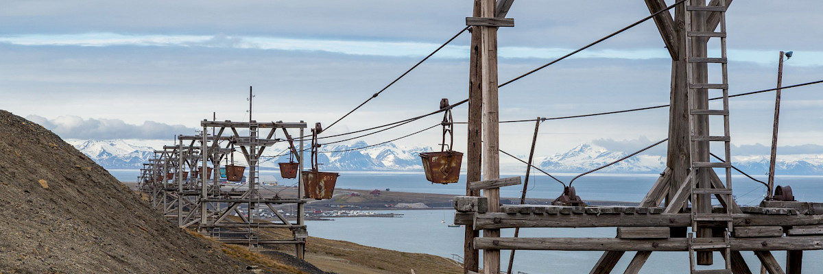 Historic construction for coal transport, Longyearbyen, Svalbard