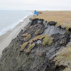 Permafrost erosion in Alaska. Photo: USGS / M. Torre Jorgenson