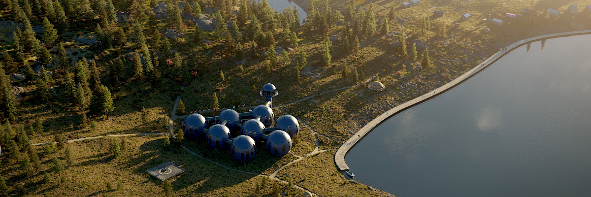 A glimpse of how the the Snowflake International Arctic Station will look upon completion